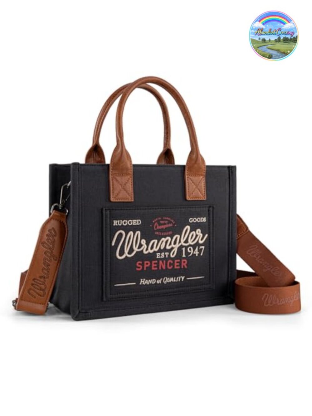 Canvas Top Handle Tote Bag Women Shoulder Crossbody 5 Pockets Adjustable Strap